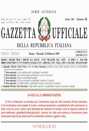 gazzetta ufficiale repubblica italiana